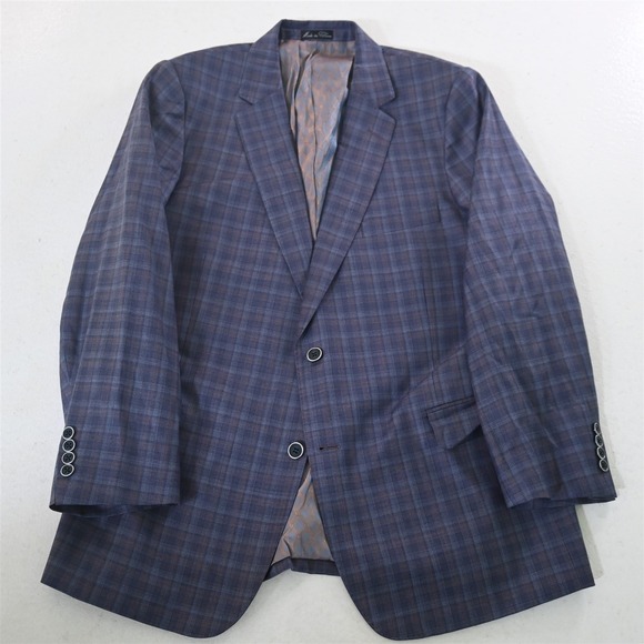 Lucca 46R Purple‎ Plaid Reda 1865 Wool Mens Blazer Suit Jacket Sport Coat